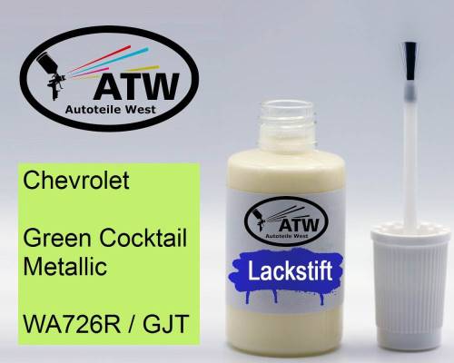 Chevrolet, Green Cocktail Metallic, WA726R / GJT: 20ml Lackstift, von ATW Autoteile West.